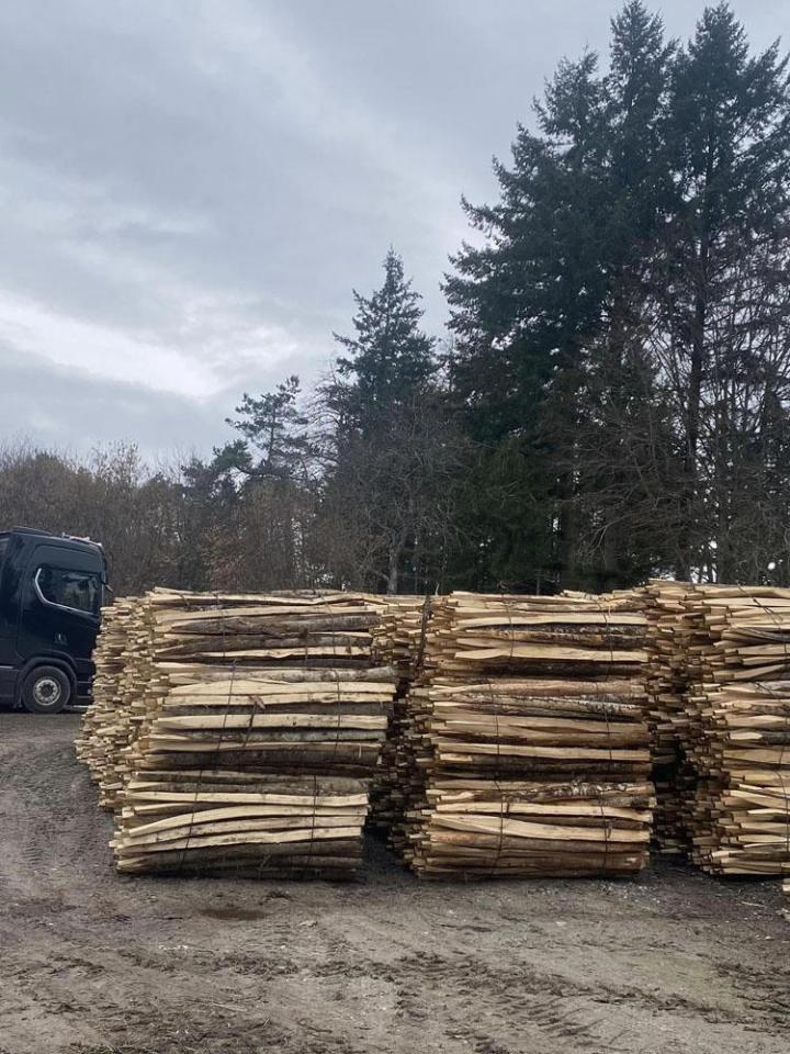 Fabrication de piquets de clôture en acacia Corrèze