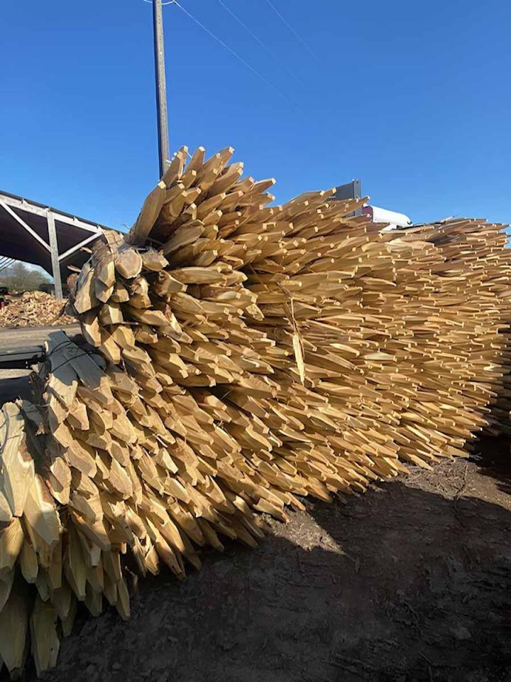 Production et vente de piquets de clôture en bois d'acacia 
